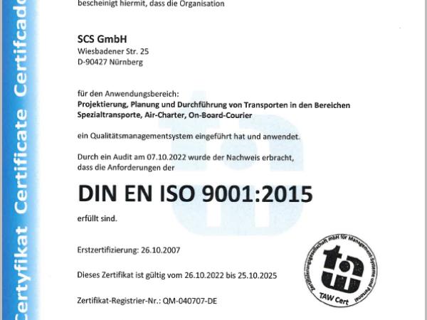 Zertifikat DIN EN ISO 9001:2015 Zertifikat DIN EN ISO 9001:2015